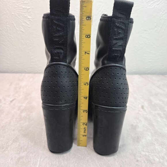 Alexander Wang Grunge Boots 5.5 Black Leather Edgy Chunky Platform Moto Booties - Picture 4 of 10